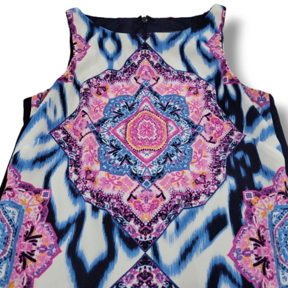 Vince Camuto Dress Size 2 A-Line Dress Sleeveless Multicolor Medallion Pattern. - Picture 4 of 5